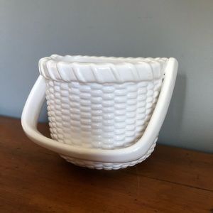 Vintage Ceramic Wall Basket Planter